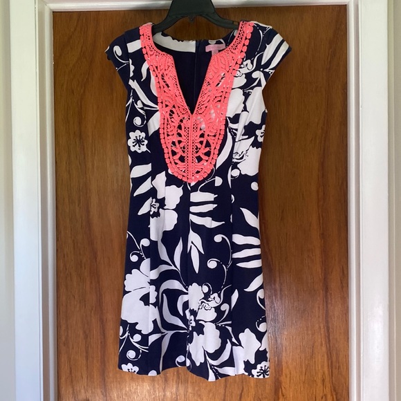 Lilly Pulitzer BRIELLA BRIGHT NAVY Johnny B Fit & Flare DRESS - Picture 2 of 14